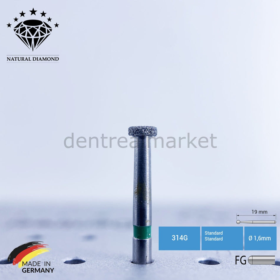 DentrealStore - Frank Dental Dental Natural Diamond Bur - 815 Wheel Dental Burs -5 Pcs - For Air Turbine