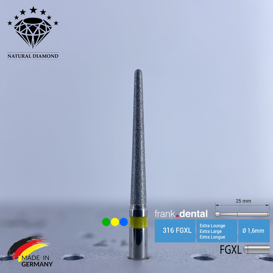 Dental Natural Diamond Bur - 856L Black Belt Dental Burs - Für Turbine - 5 Stk