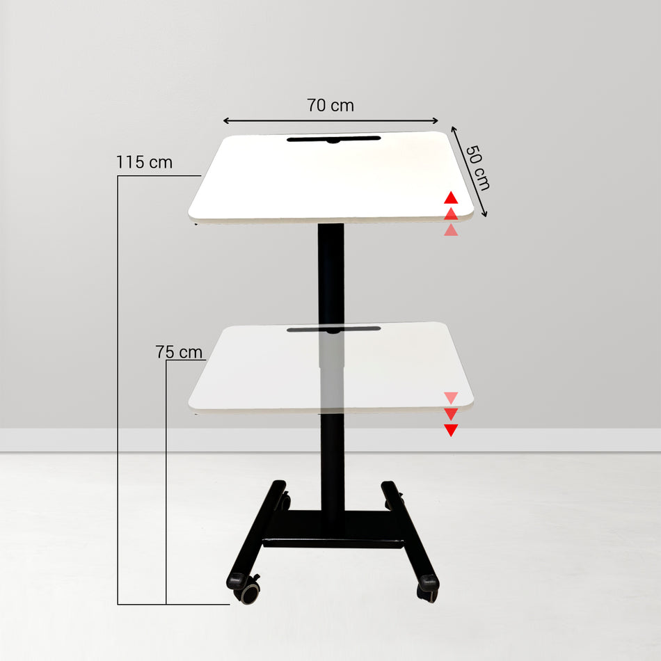 Movable Height Adjustable Mobile Laptop Cart - Trolley -Scanner Stand