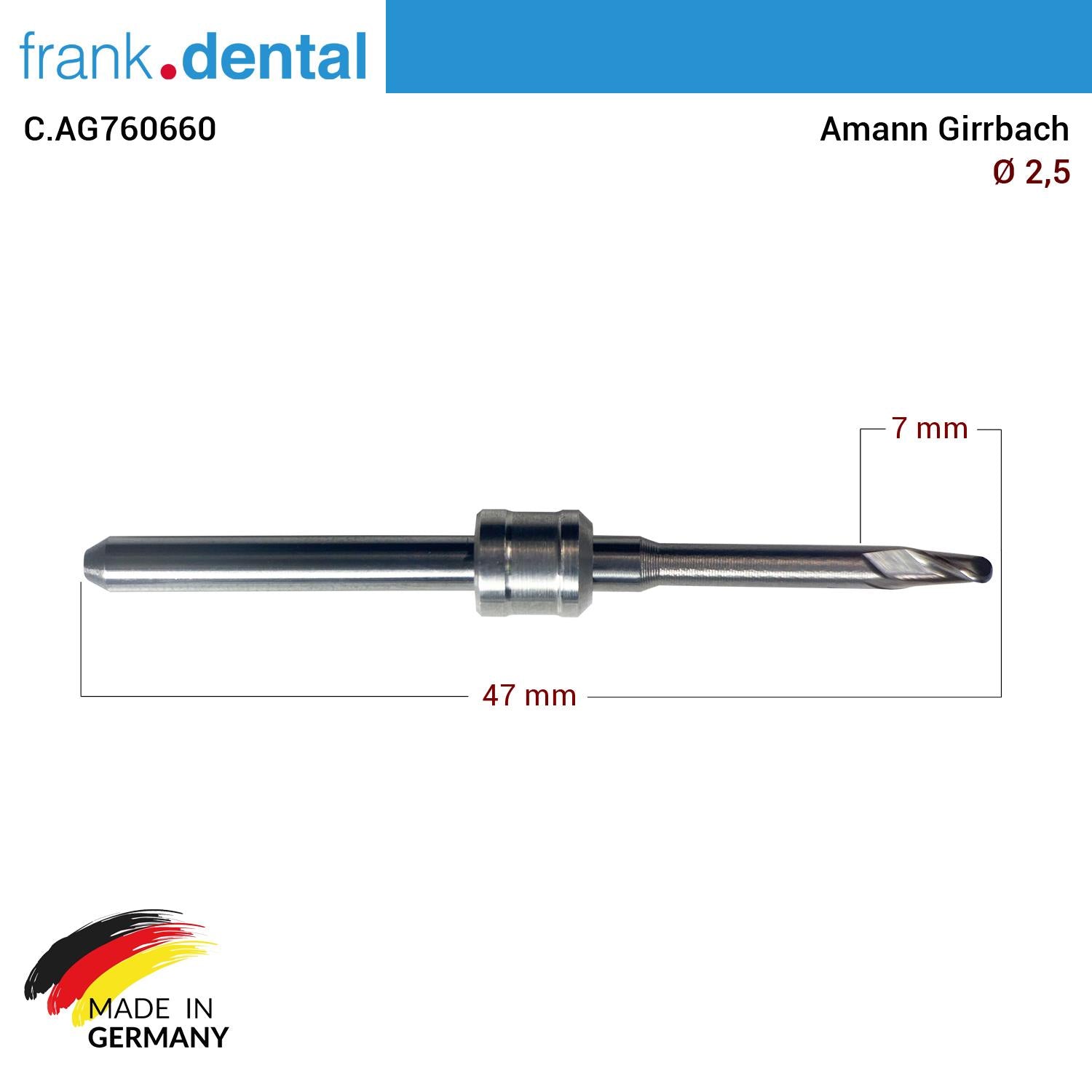 Frank Dental - Amann Girrbach Cad Cam Drill 2,5 mm