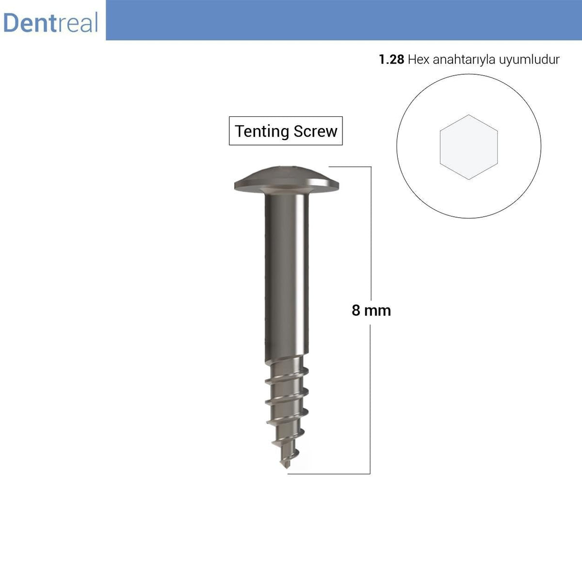 Dentreal - Bonefix GBR Tenting Screw – Half Threaded Tentig Screw 5 Pcs