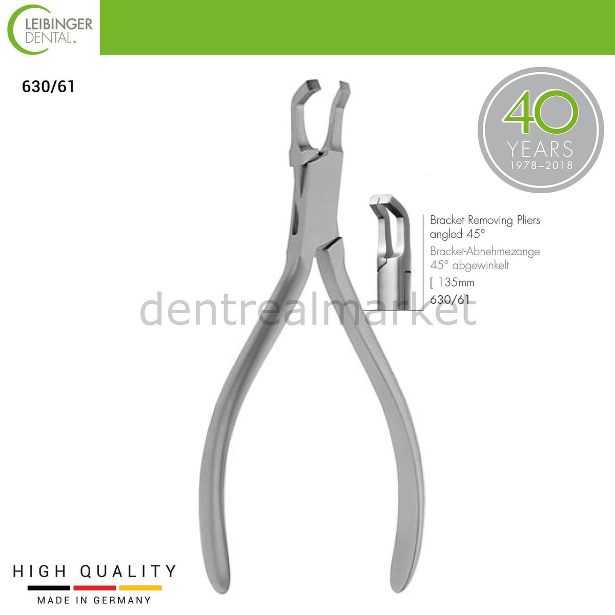 Leibinger - Bracket Removing Pliers 45° Angled - Bracket Removing Pliers 45° Angled - 135 mm