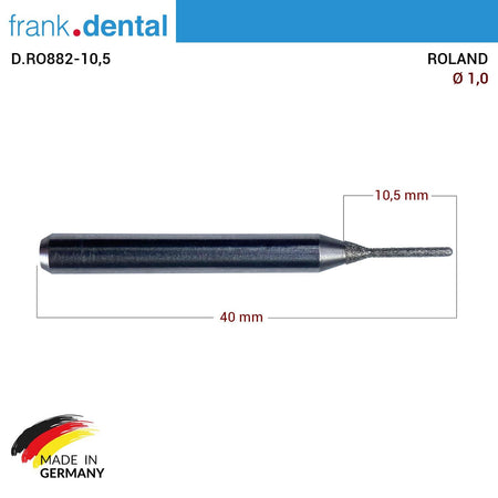 Dentreal - Diamond Milling Drill 1.0 mm - for Roland Milling Machine