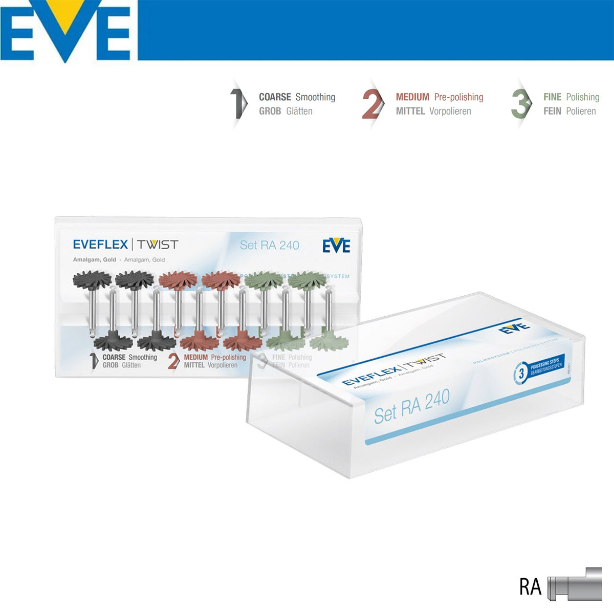 Eve Technik - Eveflex Twist Metal and Amalgam Polishing Rubber Kit - RA240