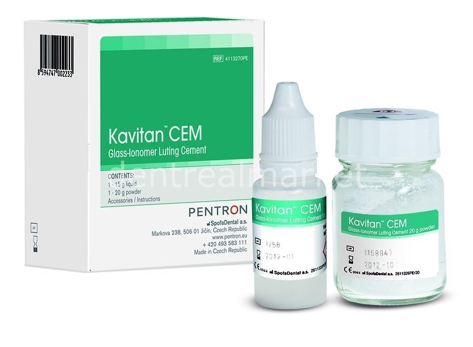 Pentron - Kavitan Cem Glass - Ionomer Luting Cement Kit - 100 pcs