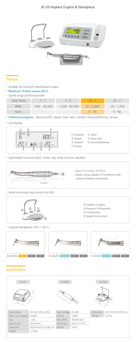 Saeyang - Marathon Krafit Implant Motor Illuminated KI - 20L