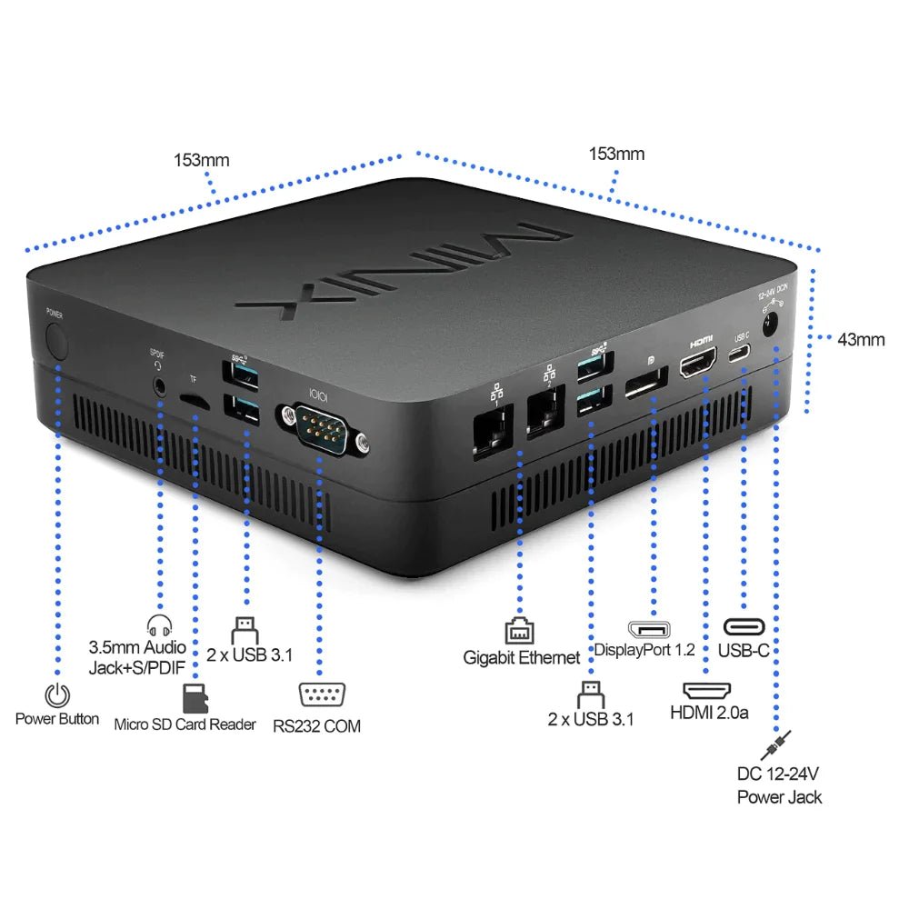 Minix - Minix Mini PC Intel i7 - 10510U 16GB Ram 512GB M2 SSD Ubuntu