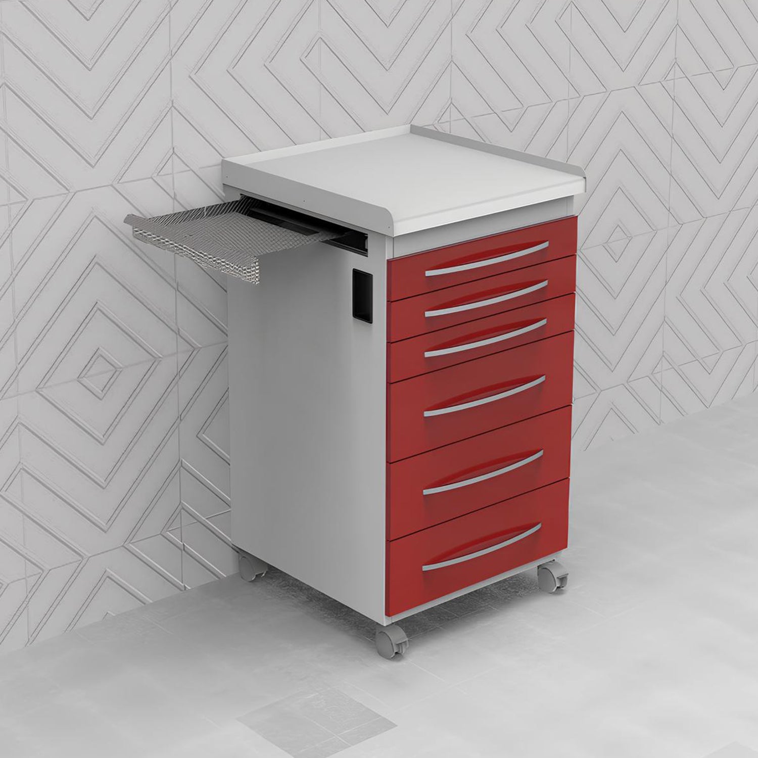 Grup Dental - Mobile Clinic Cabinet - Glass Countertop MB04