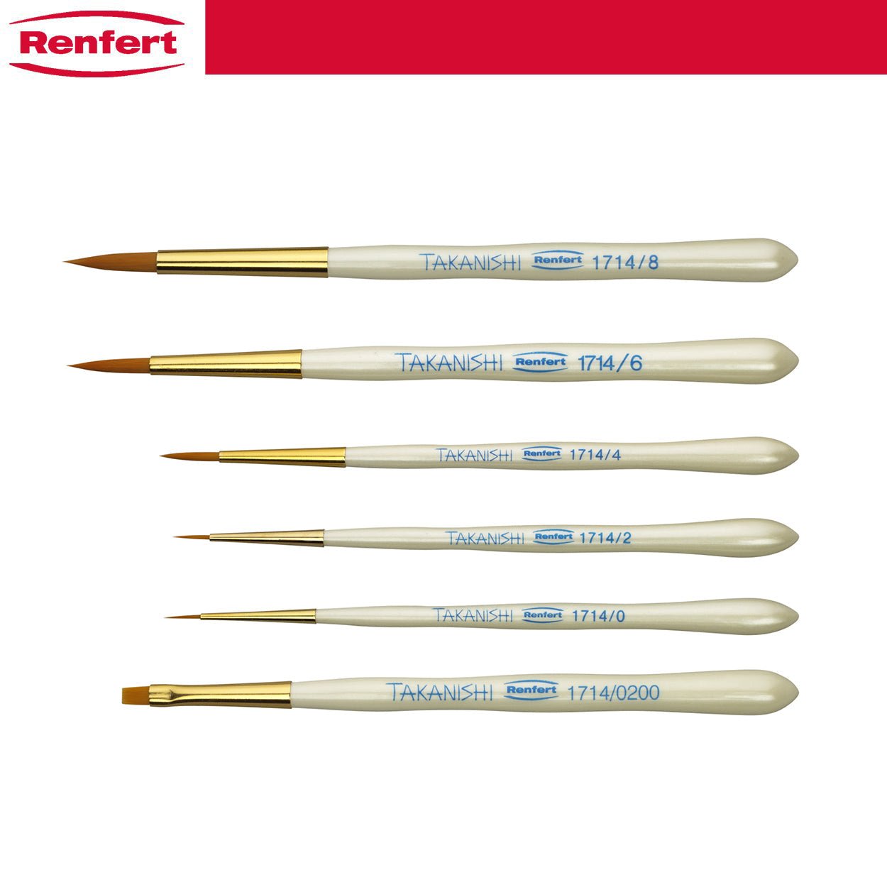 Renfert - Takanishi Synthetic Bristle Brush Refill 2 Pieces - Size:2