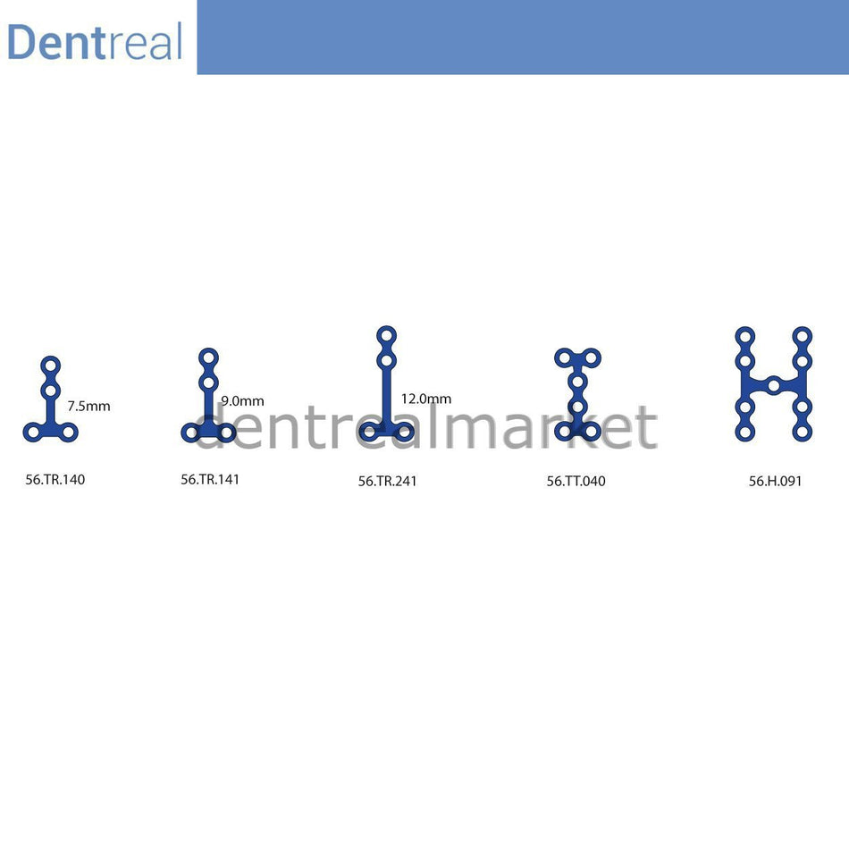 DentrealStore - Dentreal Titanium Maxillofacial Plate Micro Bone Plate 0.6 mm