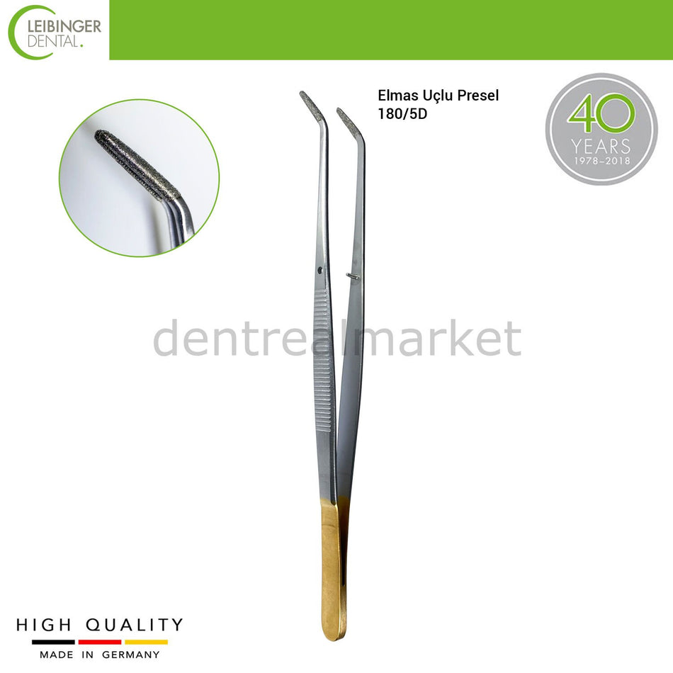 DentrealStore - Leibinger London College Diamond Coated Tooth Tweezers - 15 cm