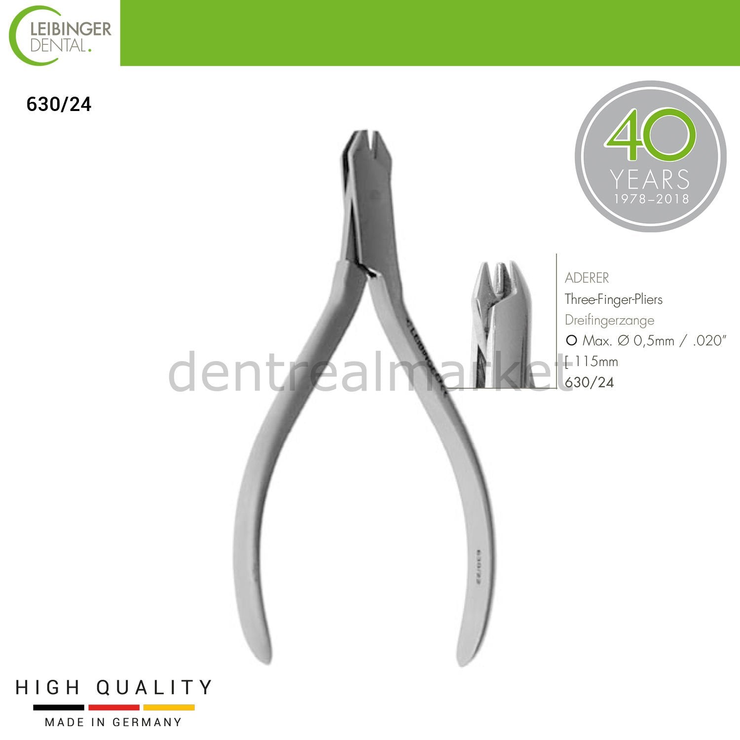 DentrealStore - Leibinger Aderer Three Finger Pliers - 3 Finger Pliers - 115 mm