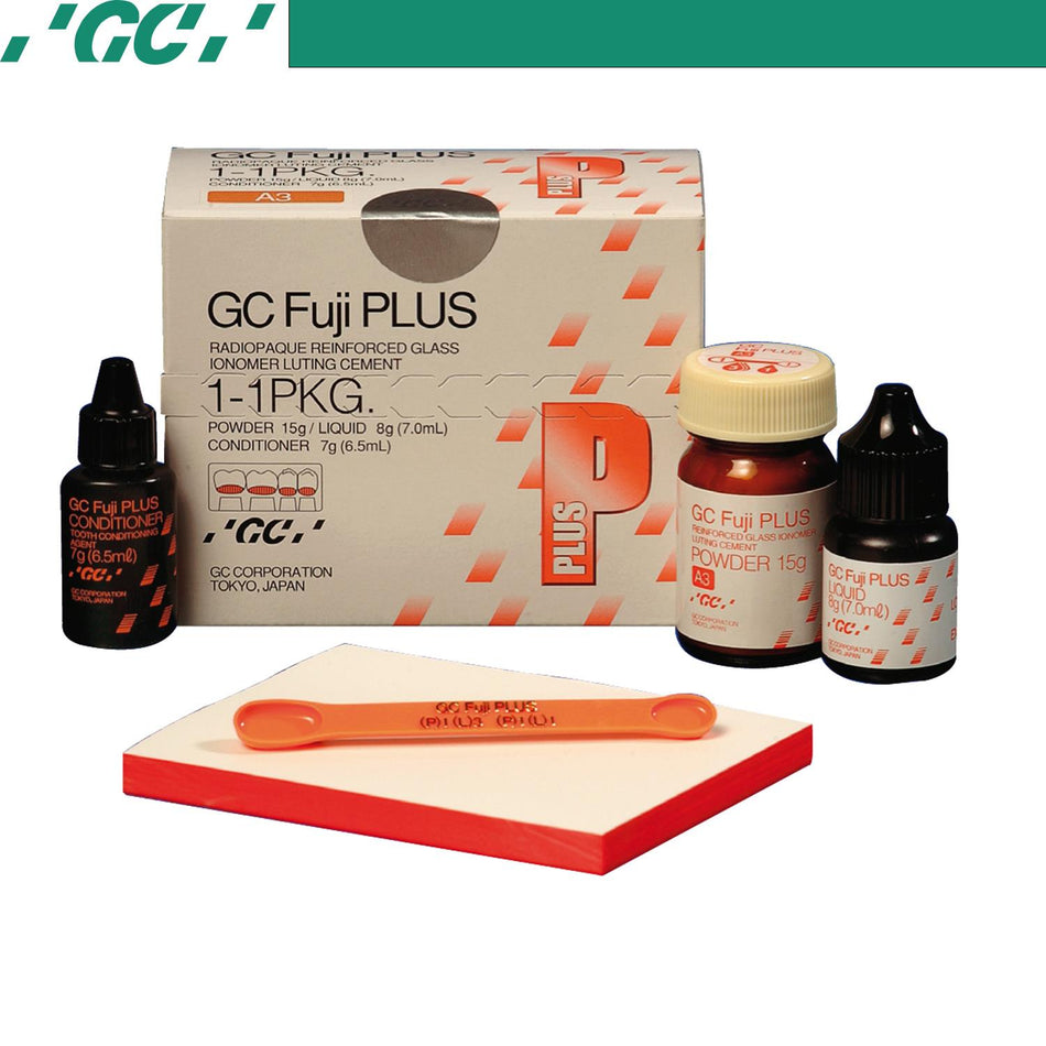 DentrealStore - Gc Dental Fuji Plus Standart Kit Powder & Likit - Glass Ionomer Luting Cement